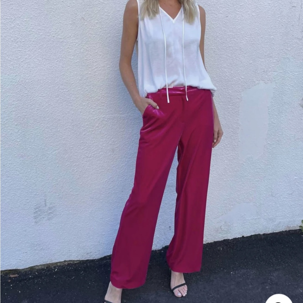 Pink NWT Raspberry Velour Pants by Six Fifty